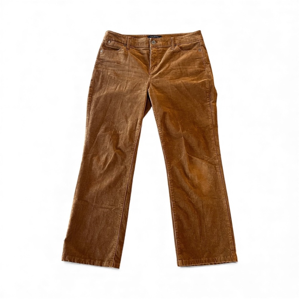 Talbots Barely‎ Boot Corduroy Pants Womens 10P Orange/Brown 5 Pocket